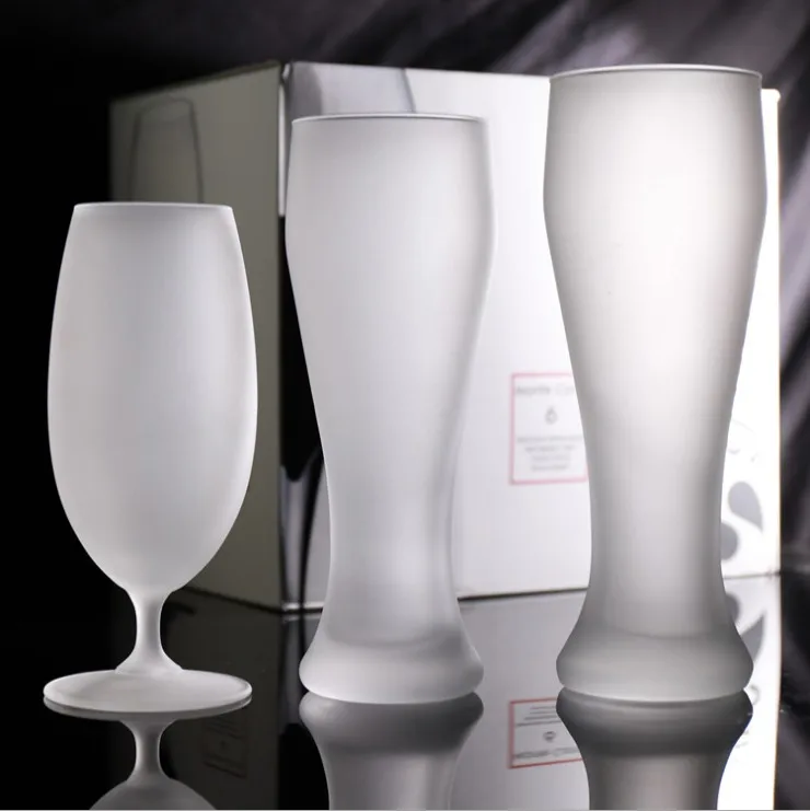 Large frosted beer mug 500ml glass beer mug high quality 0.5l beer glass mug for sale