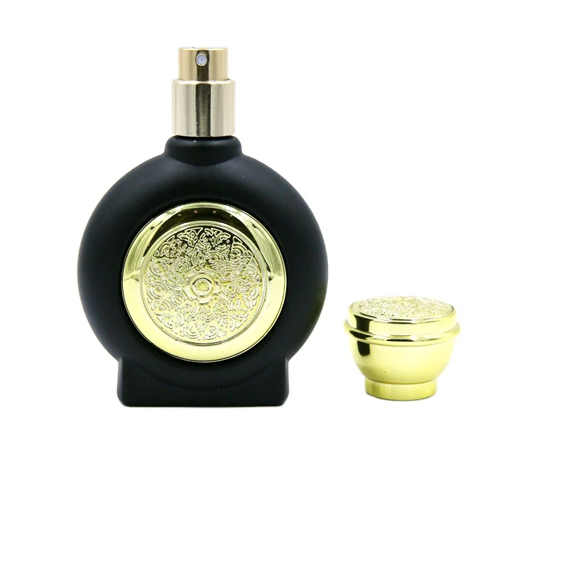 Luxury 50ml Black Empty Perfume Glass Bottle with Gold Spray Cap Pump
