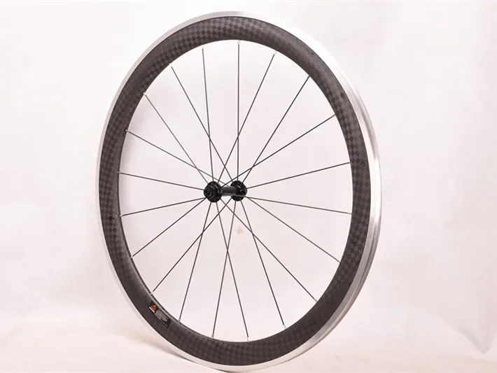 700C 38mm 50mm Carbon Fiber Road Bicycle Wheelset with Aluminum Alloy Brake Surface V Brake System OEM 12K R13 R16
