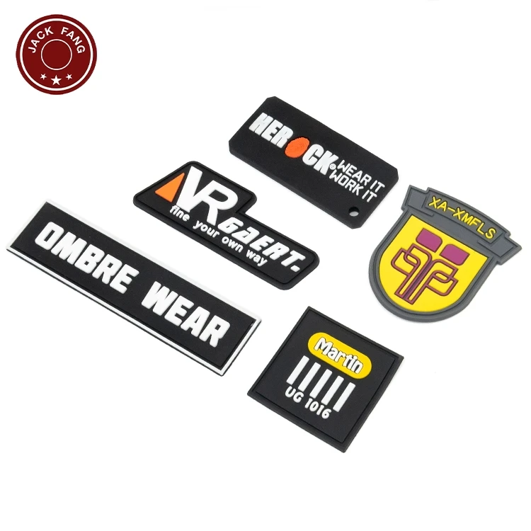 Custom 3D Raised Effect Die Cut Clear Pvc Rubber Logo Patch Liquid Silicone Rubber For Clothing Labels