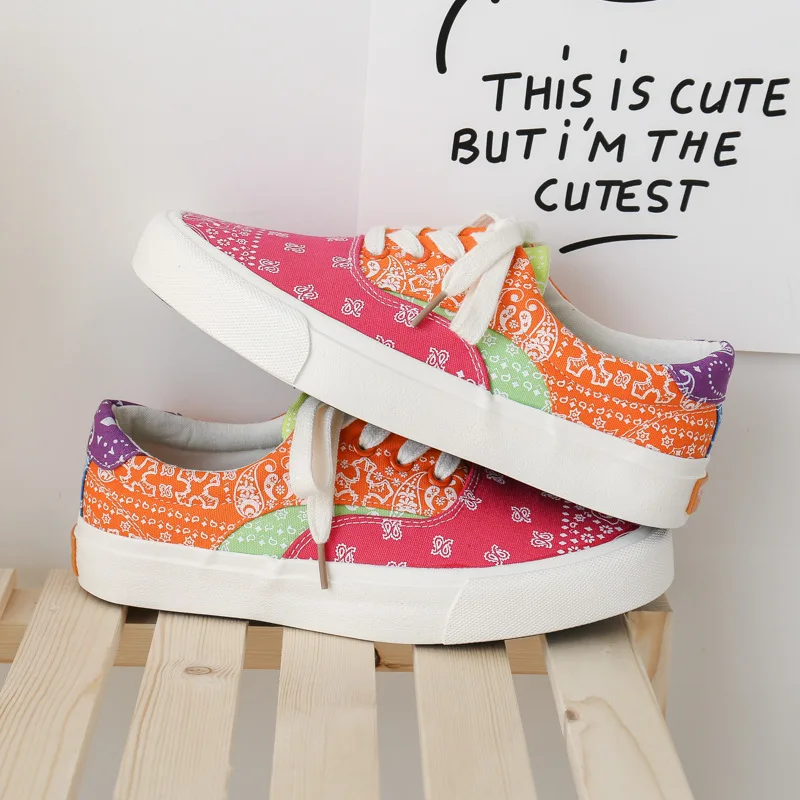 Colorful women canvas shoes hot sale durable flat women casual shoes
