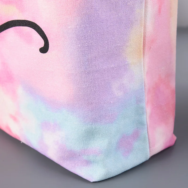 Factory Wholesale Eco-friendly Reusable Custom Rope Handle Cotton Canvas Beach Tote Bag