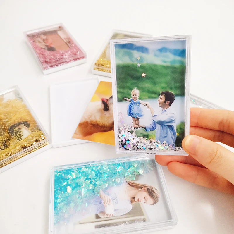 Quicksand Floating Shaking Glitter Liquid Magnetic 2x3 Mini Photo Frame Fujifilm Instax Mini Film Picture Frame