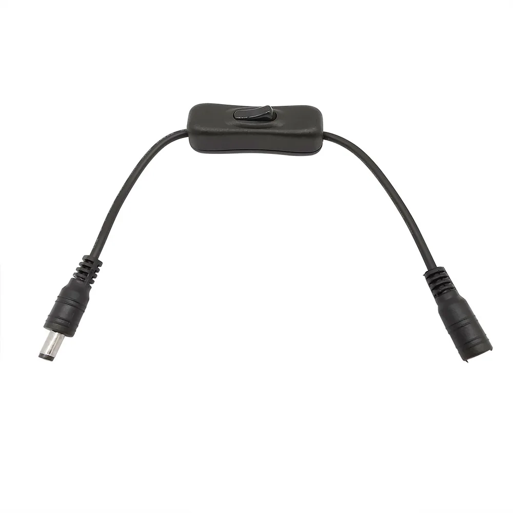 304 Switch Inline Toggle Rocker on Off 5.5x2.1mm Male to Female DC Power Cable Connector with