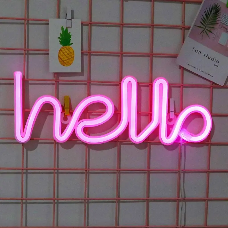  Дропшиппинг буквы в форме Hello новый дизайн сделанные на заказ неоновые акриловые вывески 12 В светодиодные от производителя