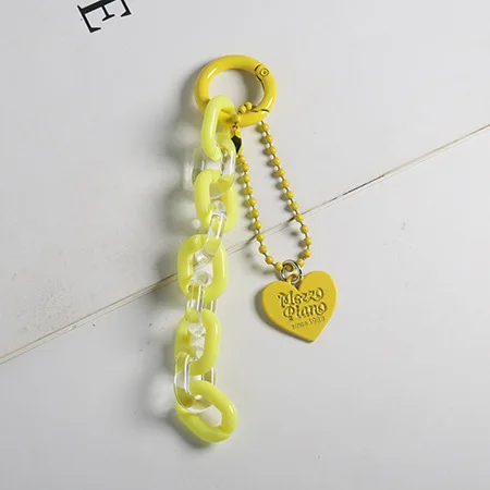 Hot Sold Fashion Candy Color Acrylic Key Ring Charm Key Chain Accessories Ring Spring Buckle Custom Key Chains