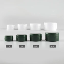 Luxury 15G 20G 40G 60G Round Wide Mouth Dark Green Lush Plastic Cream Jar With Lid For Cosmetic Lip Balm