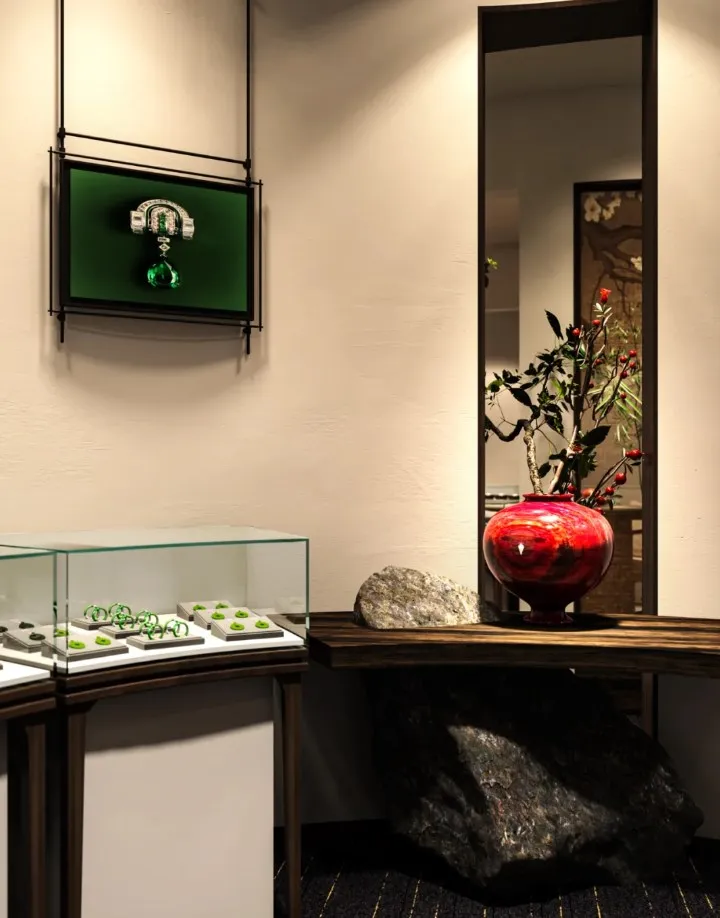 Funroad Высококачественная Золотая круглая витрина для ювелирных изделий роскошное изогнутое стекло современная розничного магазина