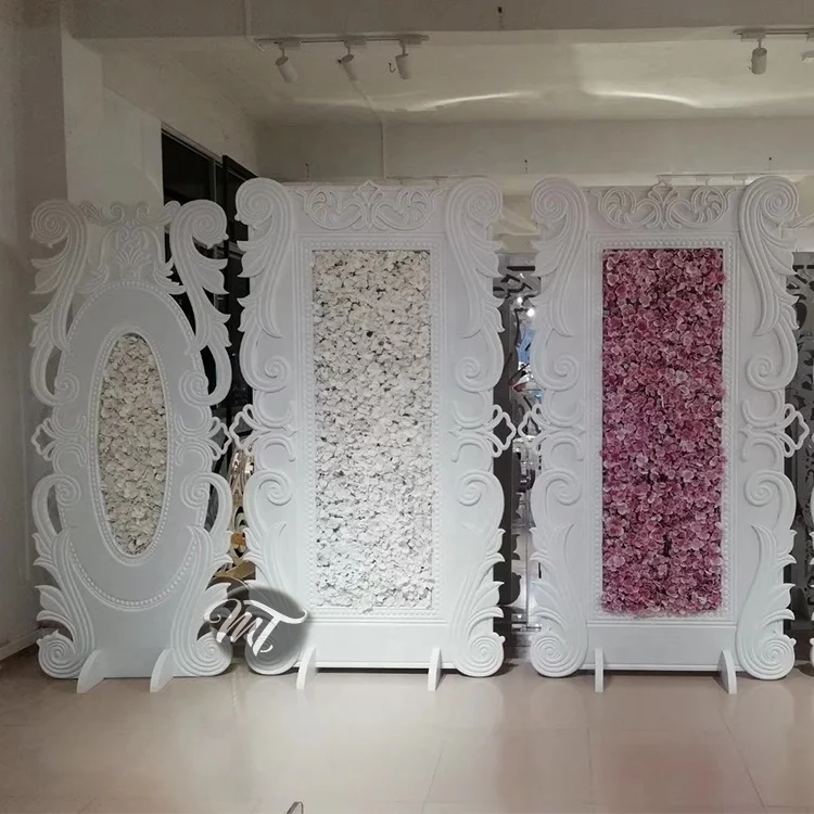 Luxury heart design acrylic square mandap wedding backdrop for banquet event decor