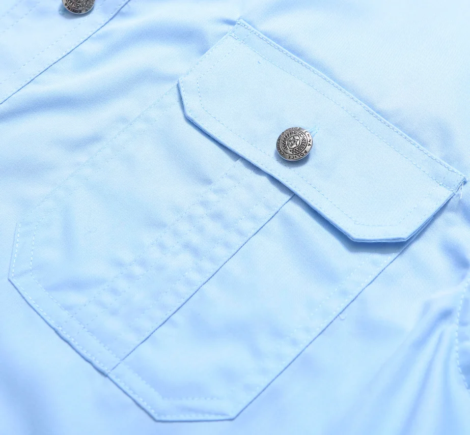 High quality button down custom mens long sleeve office uniform shirt with epaulets security shirt uniform