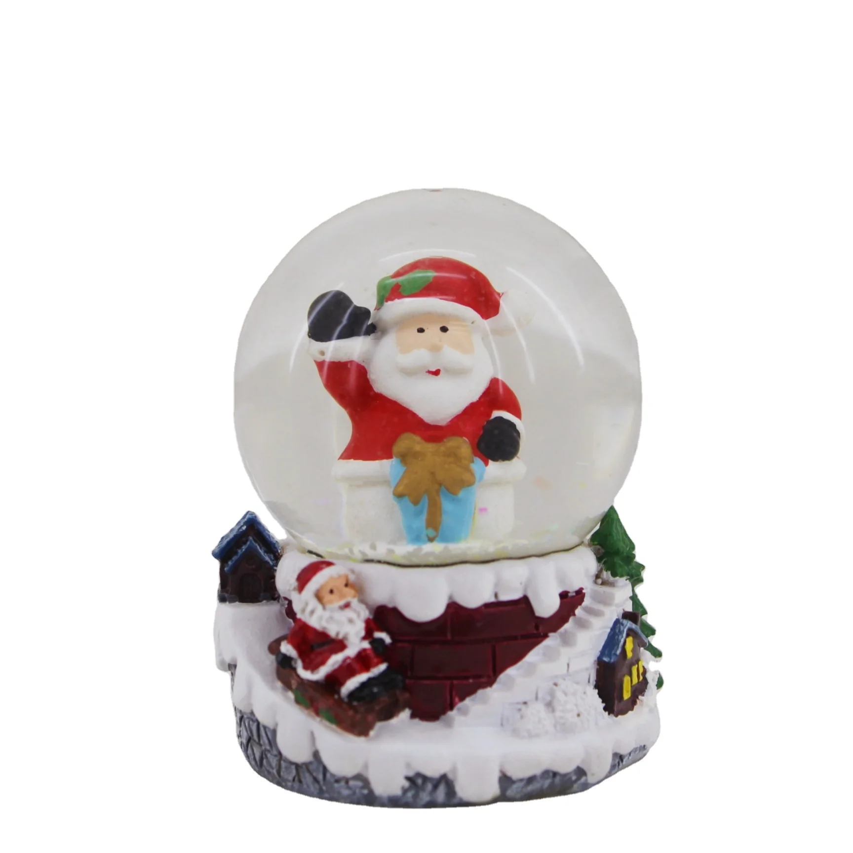 Resin crafts souvenirs Handmade exquisite Christmas gifts mini snow glass globe custom snowballs