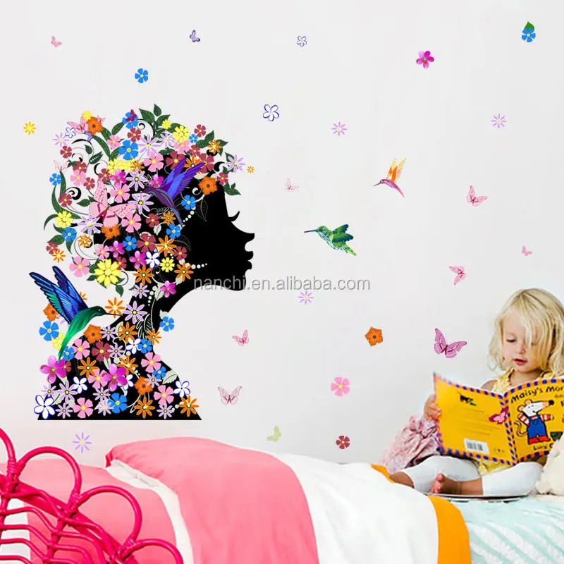 Стильные 3d обои в виде бабочек, фрески, наклейки для девочек, самоклеящиеся декоративные наклейки, 2019, новый дизайн, Мультяшные обои для женщин