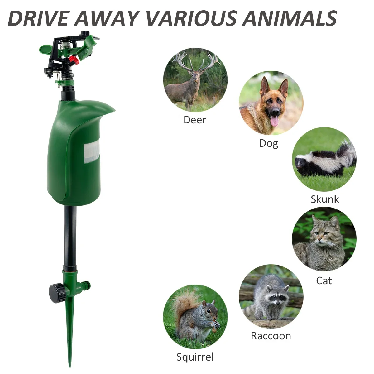 Outdoor Motion Activated Cat Repellent Garden Water Jet Spray Deer Dog Deterrent Chaser Yard Sensor Sprinkler Animal Repeller