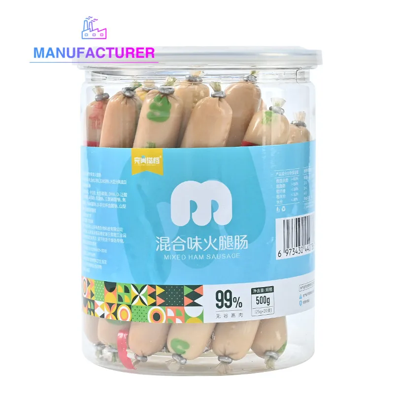 ODM Factory Dog Ham Sausage Wholesale Pet Training Snack Chicken Beef Fish Ham Sausage Dog Food