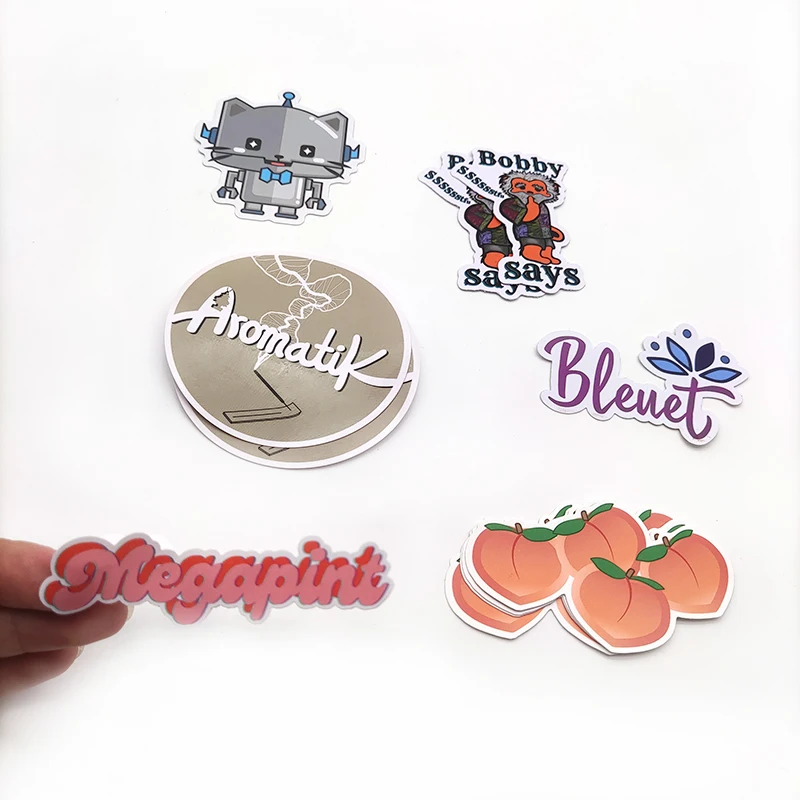 Custom Square Die Cut Waterproof Vinyl Adhesive Advertising Stickers Custom Square Industrial Craft Lipstick Lotion Cartoon
