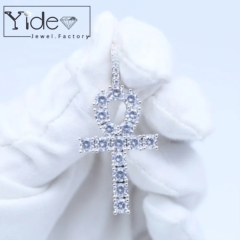  Bling льдом кубический цирконий Бриллиант Крест ожерелье с подвеской для мужчин женщин крест