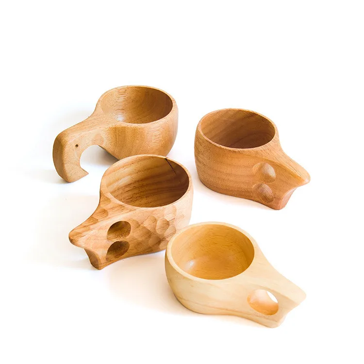 Nordic Style Kuksa Cup Handmade Outdoor Camping Hiking Arabic Coffee Tea Mug Elephant Wood Cup