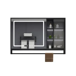 2022 Новое поступление умный шкафчик для ванной комнаты с сенсорным экраном светодиодное зеркало для лекарств над шкафом с вешалкой для полотенец