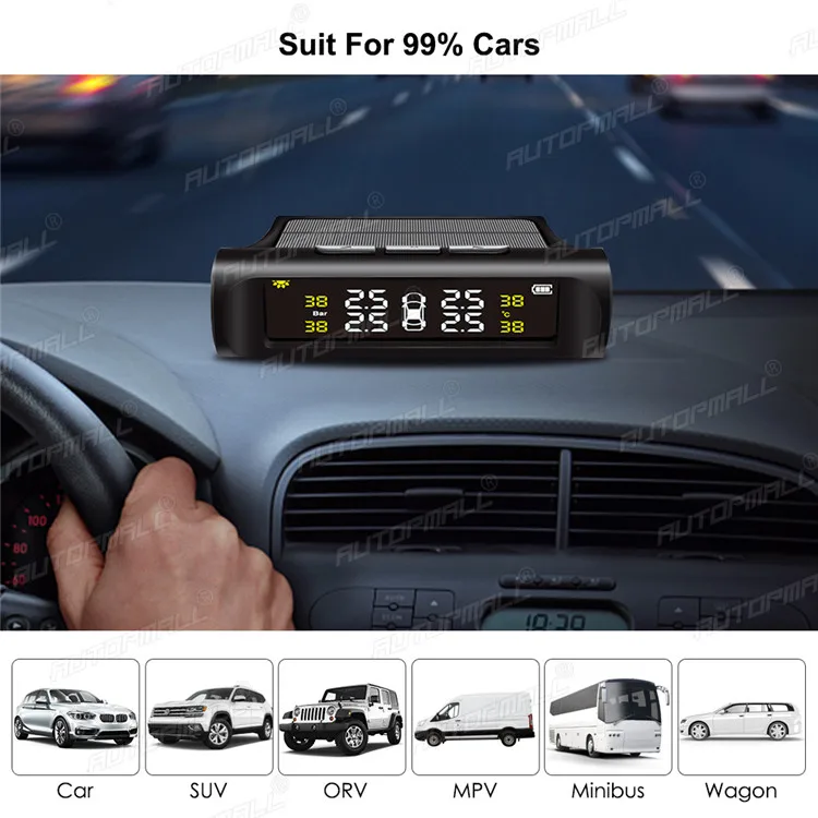 Внешний внутренний беспроводной датчик давления в шинах для автомобиля tpms на солнечной батарее режиме реального времени