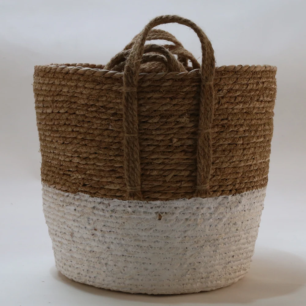 cheap woven baskets woven fruit basket Water Hyacinth Round Woven Basket
