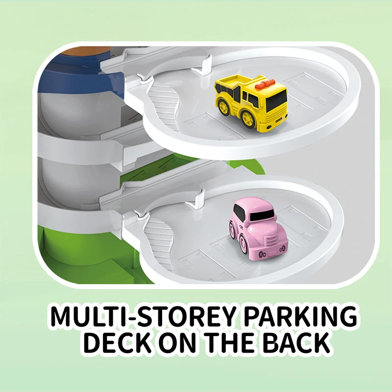 New Products Educational Dinosaur Diy Track Car City Electric Garage Building Track Parking Toy