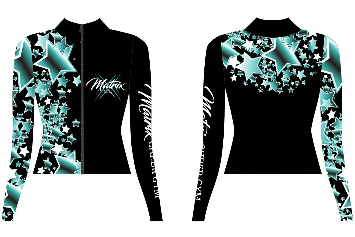 Custom kids cheer dance studio sublimation practice wear sets