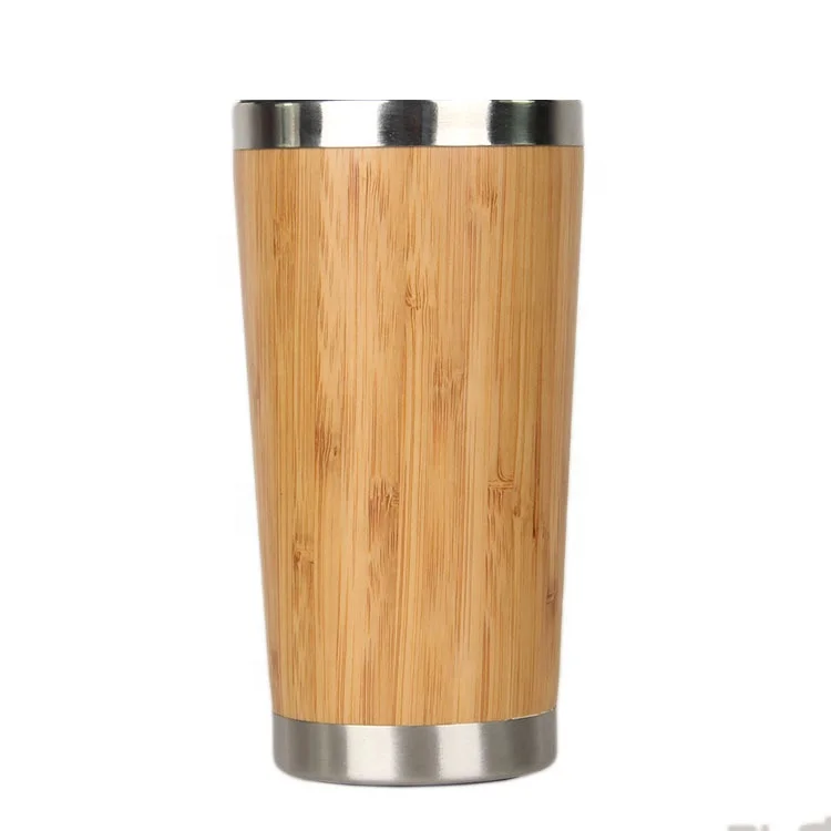Eco friendly Wide Mouth Customized LOGO Bamboo Raw Materials Travel Coffee Tumbler Cups