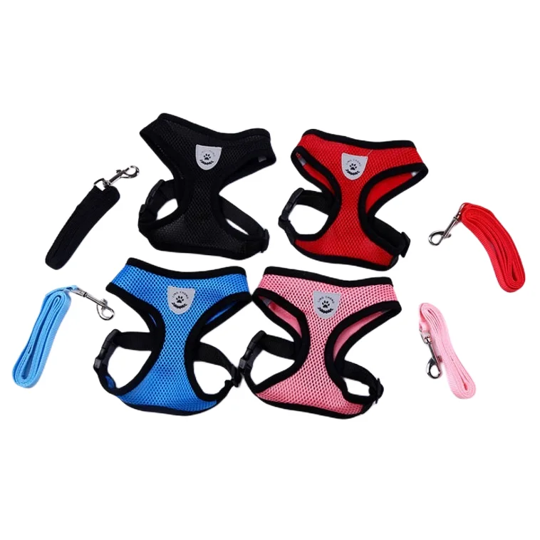 Hot Sale Custom Logo Adjustable Reflective Cat Harness Pet Dog Leash and Harness Sets for Cats Dogs