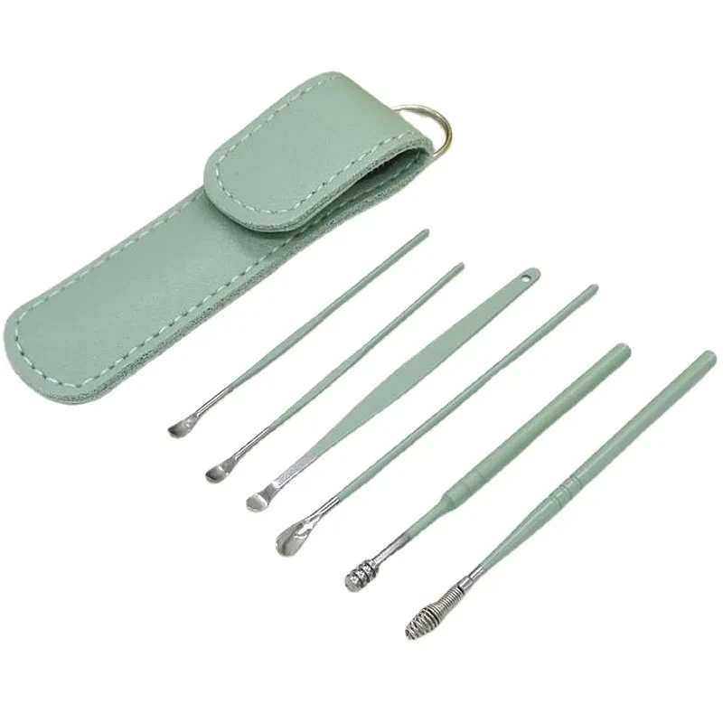 6x Ear Wax Remover Tools kit Stainless Steel Spring Cleaner Set Pick Wax Removal#EC-02