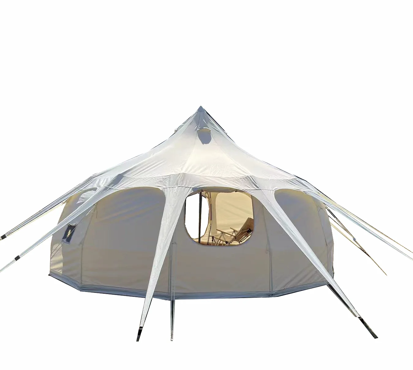 Large Space Waterproof 3m 4m 5m 6m 7m Cotton Canvas Bell Tent for Glamping