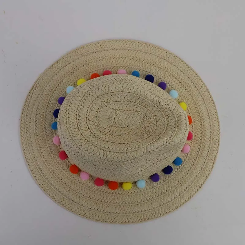 Hot Selling Wholesale Panama Straw Hat With Rainbow Color Decoration Sunshade Bohemian Summer Beach Fedora Hat For Women Adult