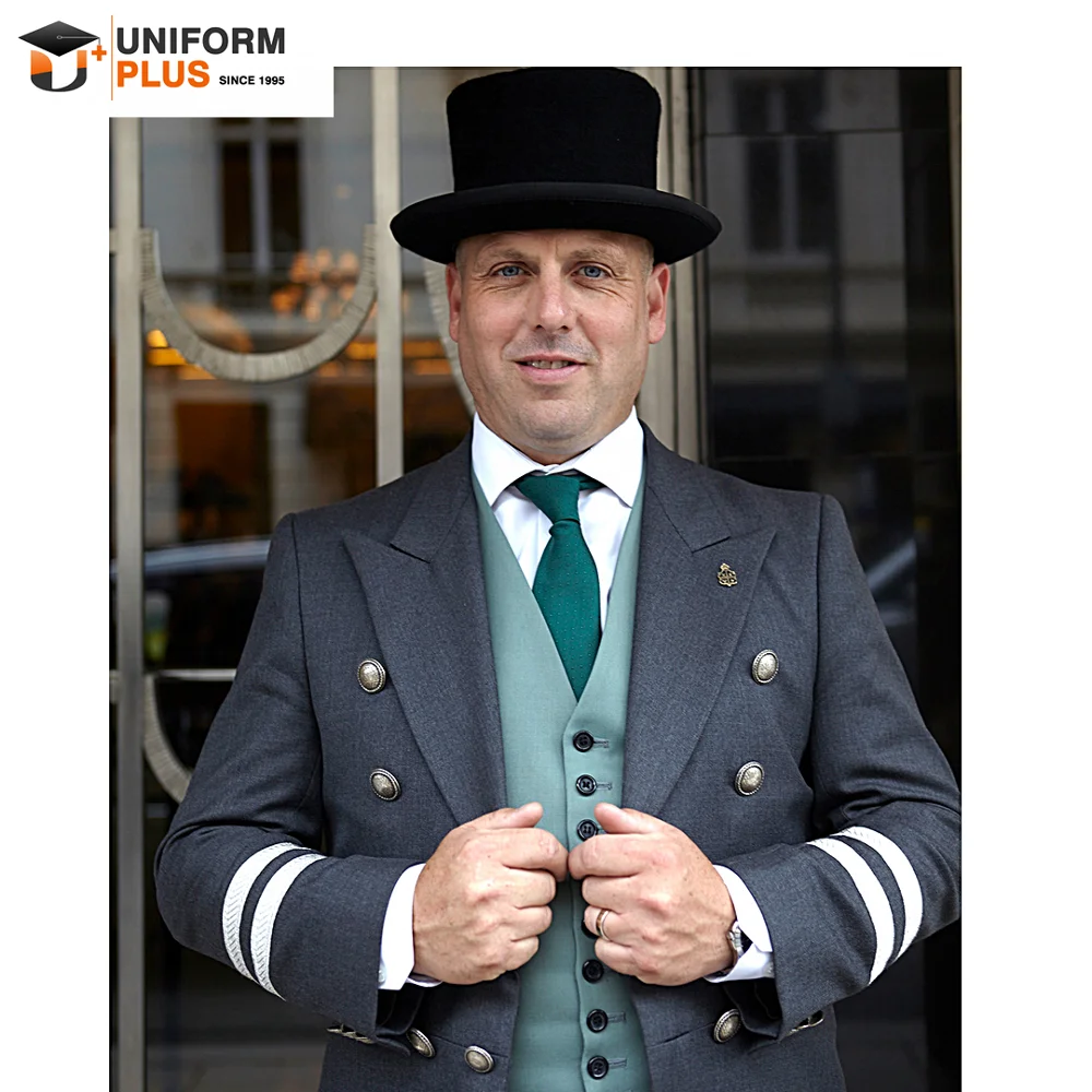 2020 new Custom OEM Hotel restaurant doorman bellboy cost design for hotel staff uniform