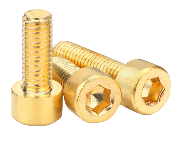 M10x50mm Fastener Brass Cup Head Socket Head Cap Screw Suitable for Industrial Furniture Fitting