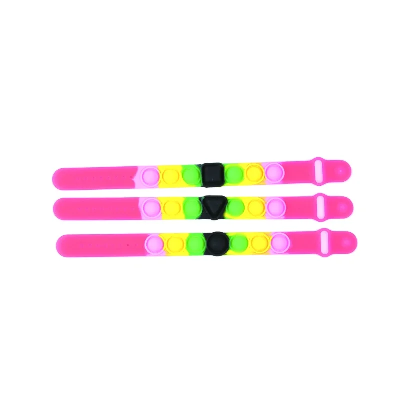Push Pop Bracelet Bubble Fidget Toys Hand Finger Press Multi-color Silicone Wristband Wearable Autism Special Toy