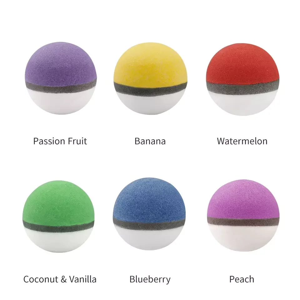 Natural Ingredien Private Label Customized Colourful Bath Fizzer with Toy Bath Bombs Pokemon Figurine Inside
