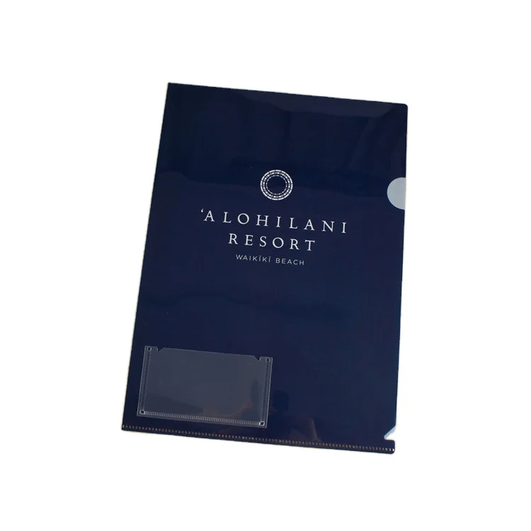 Custom Print A4 Plastic Pp Pvc Office Supplies Clear L Shape File Transparent Document Folder with Front Pocket