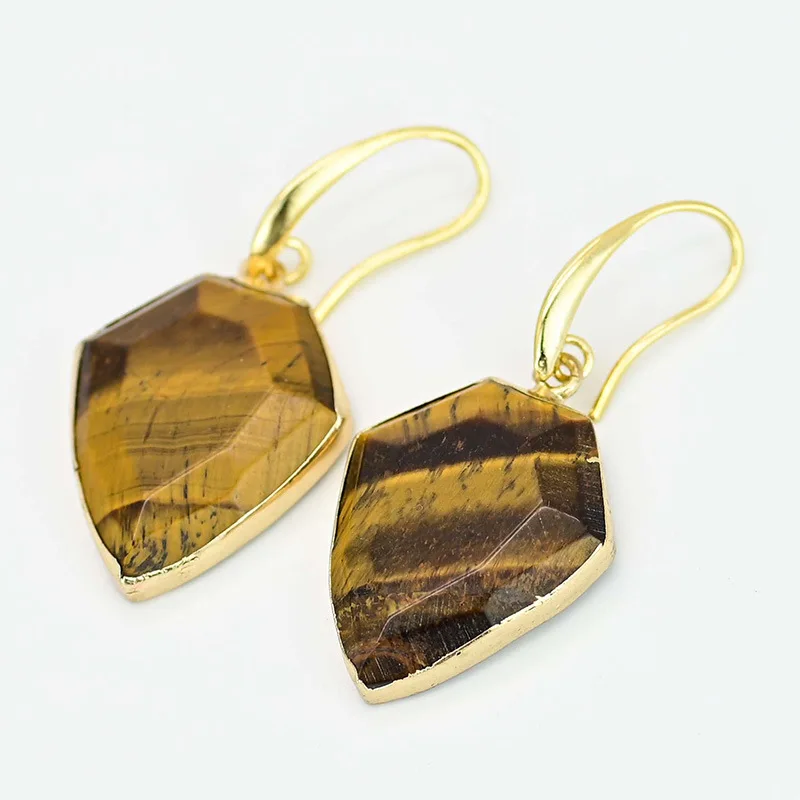 Natural Solar Quartz & Sugar Druzy Stone Earrings Gemstone Handmade Women Fashion Jewelry Earrings