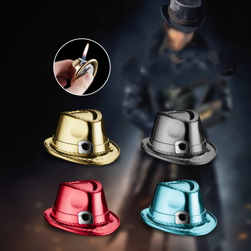 gentleman hat lighter adjustable gas open flame custom lighter logo
