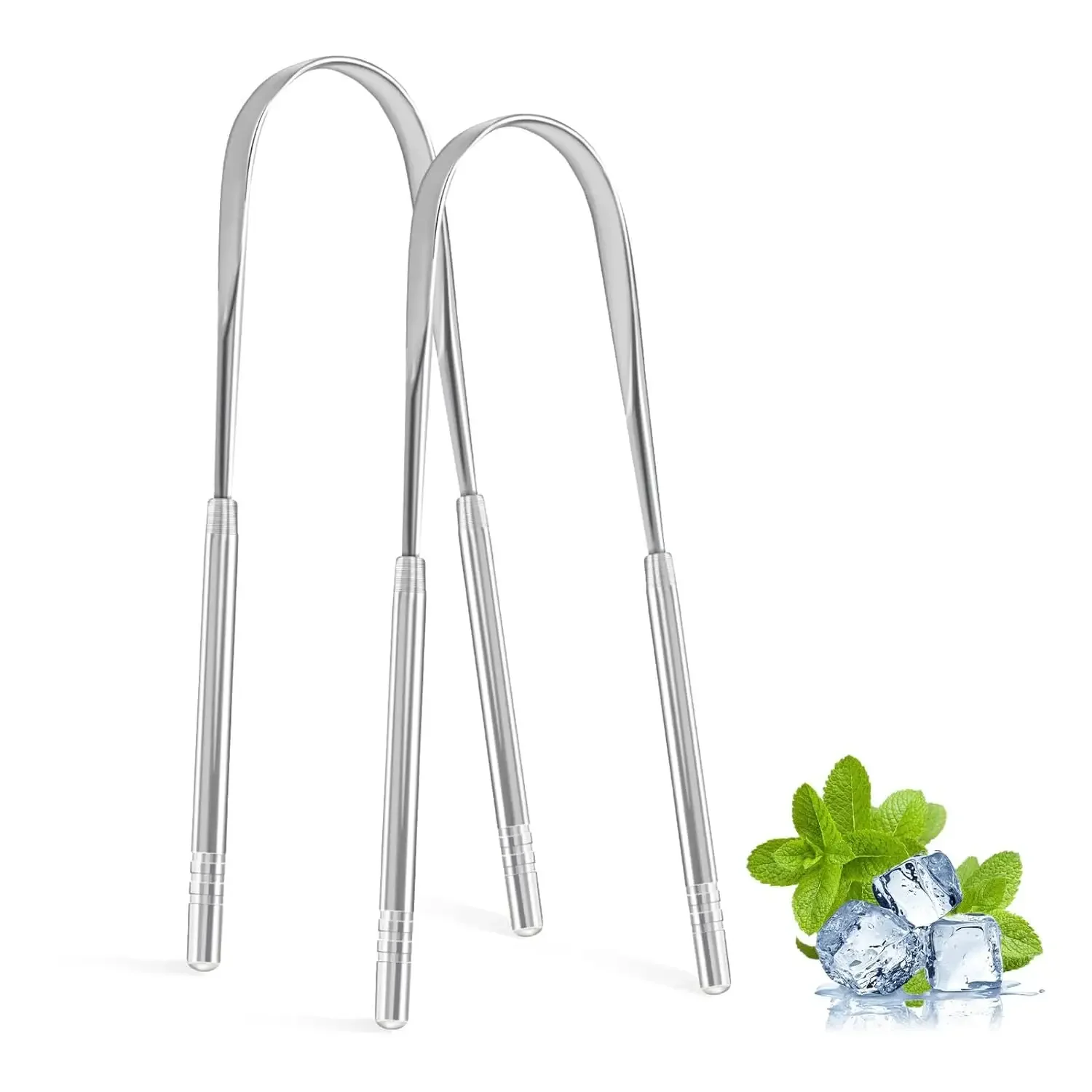 Wholesale Silver Stainless Steel Tongue Scraper Copper Custom Logo Rose Gold Tongue Scraper Cleaner Kit