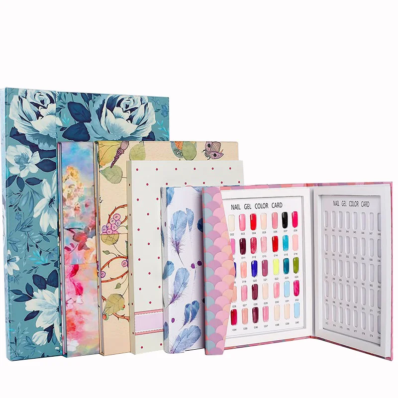 Custom printing figure fake nail polish stickers album pantone color card board sample display stand  book brochure