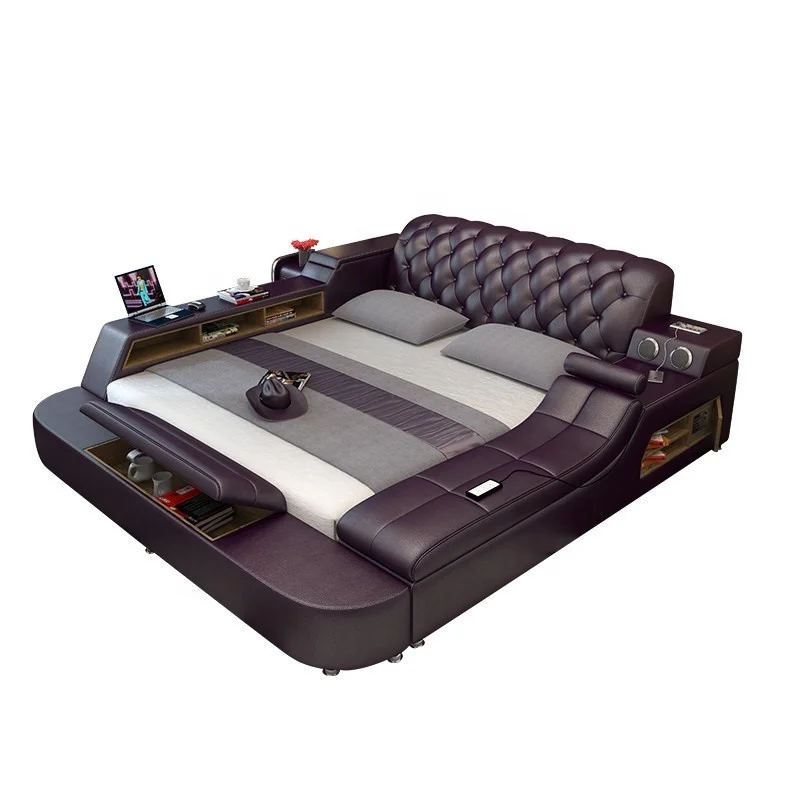 
modern Double Bed With Storage massage functions multifunctional tatami furniture sets  (62550324771)