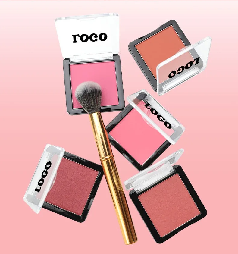 Popular Custom DIY Cute Cartoon Pink Plastic Blush Palette High Quality Blush Palette High Saturation Pf Eyeshadow