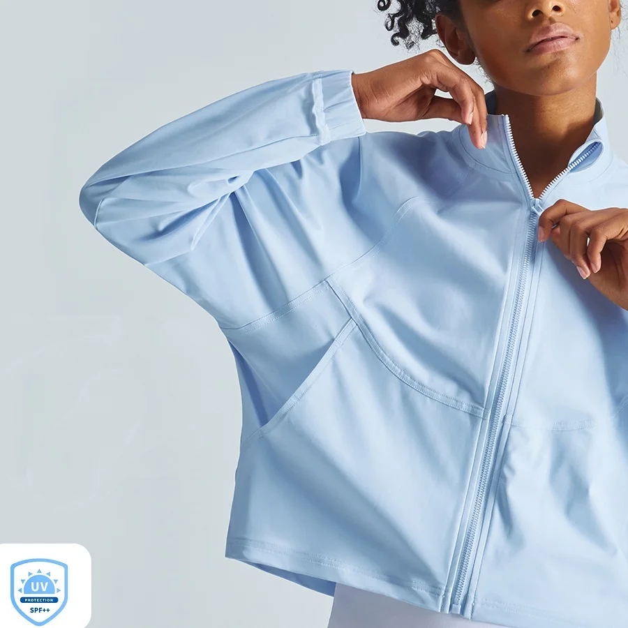 RPET Recycled 2022 Summer Long Sleeve Women Sun Anti-UV Lightweight Jacket Outdoor Sport Riding Running Sunscreen Clothing