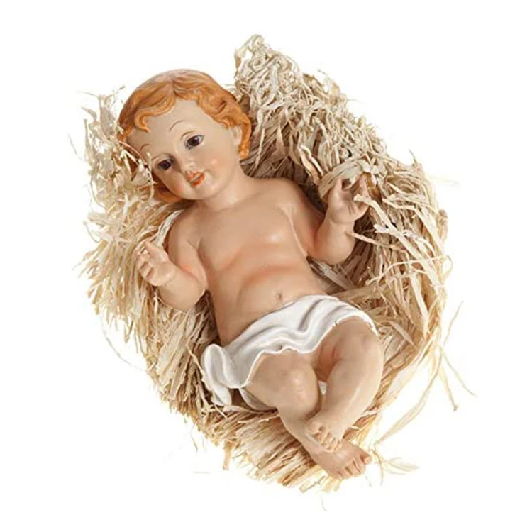 Оптовая продажа, религиозная фигурка, католический декор, статуя из смолы ручной работы в Кормушке, Иисус малыш, $