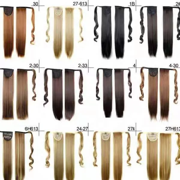 Оптовая продажа от производителя, волшебная пуговица паста тип длинные прямые волосы 30 цветов парики, синтетические высокотемпературные волокна материалы