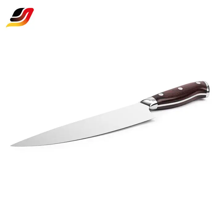 Support OEM/ODM professional kitchen knife 6.75 inch Stainless Steel Pakka Wood Handle master chef knife