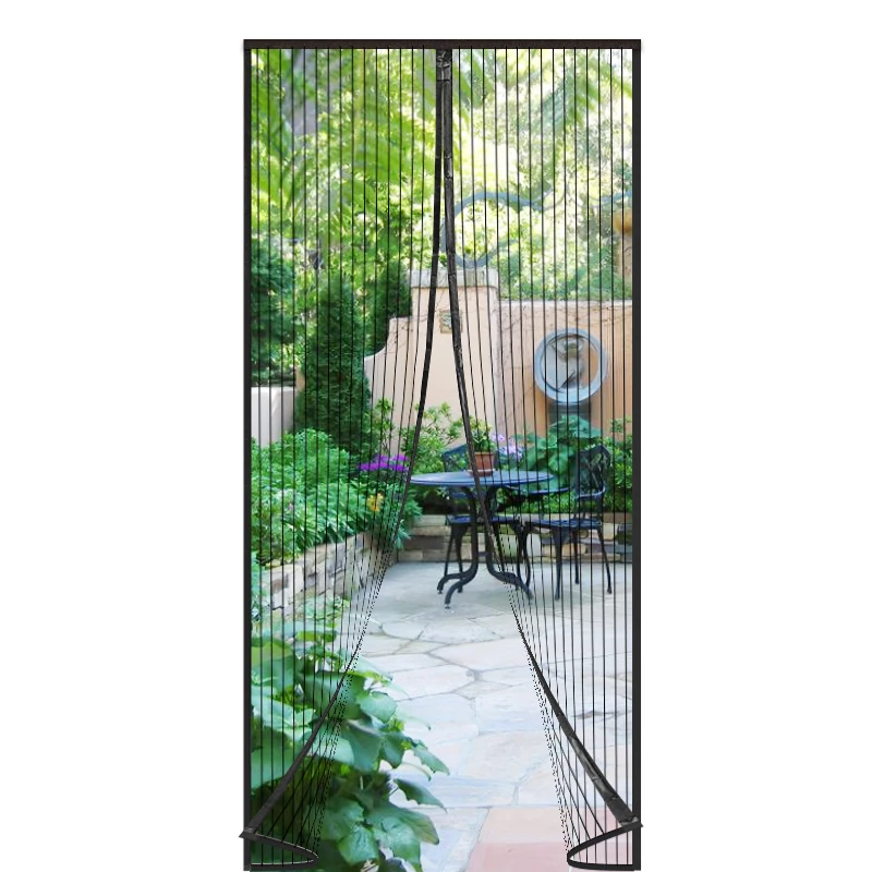 Anti bugs fly factory sells hands free painted mosquito customizable repellent magnetic net door curtain with magnet on door