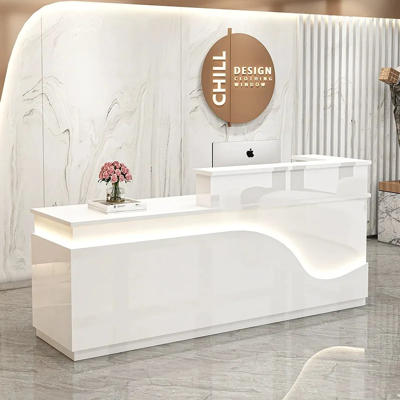 Simple modern company front desk beauty salon reception desk Clothing beauty shop counter cash register corner bar counter