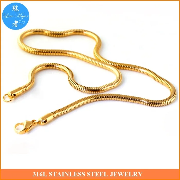 Stainless Steel 4.2mm Round Snake Chain Necklace for Women Girl