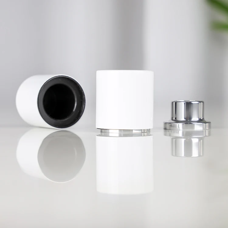 red white black color customized magnetic caps with aluminum collar  FEA15mm for glass bottles perfume bottles